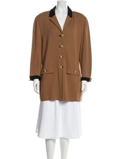 Pre-owned St John Peacoat In Brown