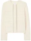 St John Embellished Tweed Jacket In 白色