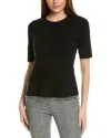 St John St. John Peplum Top In Black