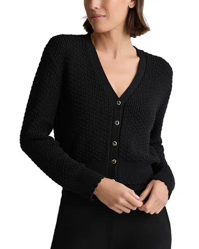 St John Perle Crepe Knit Cardigan Sweater In Neutral