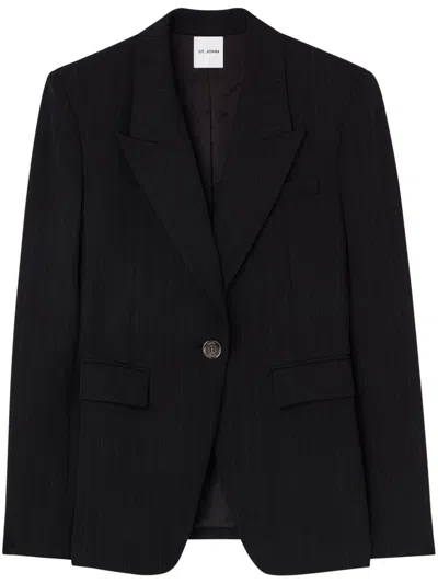 St John Pinstripe Blazer In Black
