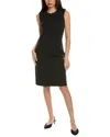 St John Pinstripe Sheath Dress In Black