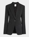 St John St. John Collection Pinstripe Luxe Suiting Jacket In Gray