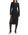 St John St. John Collection Pinstripe Long Sleeve Luxe Suiting Dress In Shadow