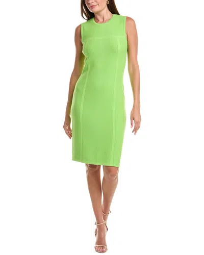 St John St. John Pique Crew Dress In Green