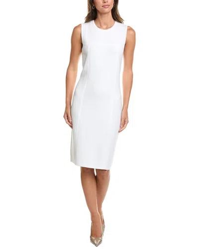 St John St. John Pique Crew Dress In White