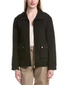St John St. John Pique Jersey Zip Sport Jacket In Black