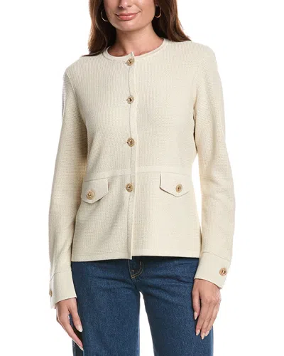 St John St. John Pique Knit Jacket In Brown