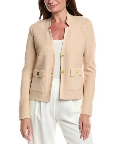 St John St. John Pique Knit Jacket In White