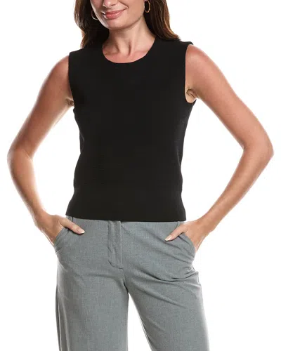 St John St. John Pique Knit Sweater Tank In Black