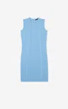 St John Pique Knit Scoop Neck Tank In Blue