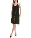 St John St. John Pique Pull-on A-line Skirt In Black