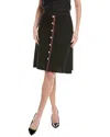 St John St. John Pique Pull-on A-line Skirt In Black