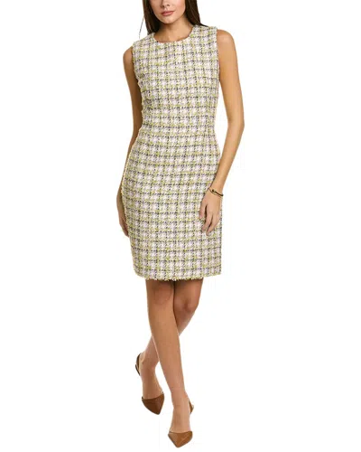 St John St. John Pixelated Houndstooth Dress In Neutral
