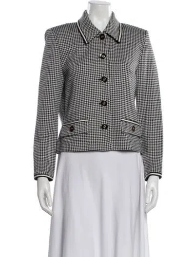 Pre-owned St John Plaid Print Blazer In Multi