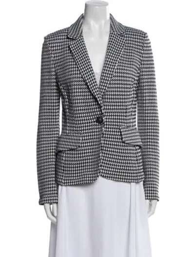 Pre-owned St John Plaid Print Blazer In Multi
