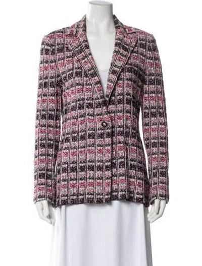 Pre-owned St John Plaid Print Blazer W/ Tags In Multi