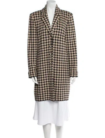 Pre-owned St John Plaid Print Coat In Multi