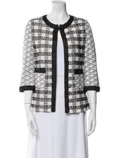 Pre-owned St John Plaid Print Jacket In Black