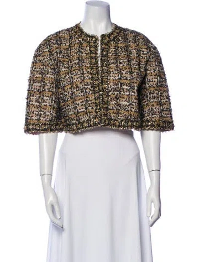Pre-owned St John Plaid Print Jacket In Multi
