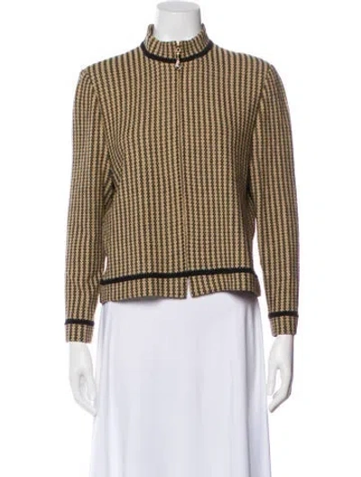 Pre-owned St John Plaid Print Jacket In Multi