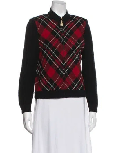 Pre-owned St John Plaid Print Jacket In Multi