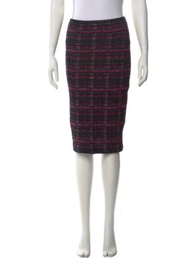 Pre-owned St John Plaid Print Knee-length Skirt In Multi