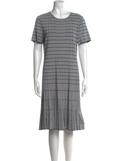 Pre-owned St John Plaid Print Midi Length Dress In Multi