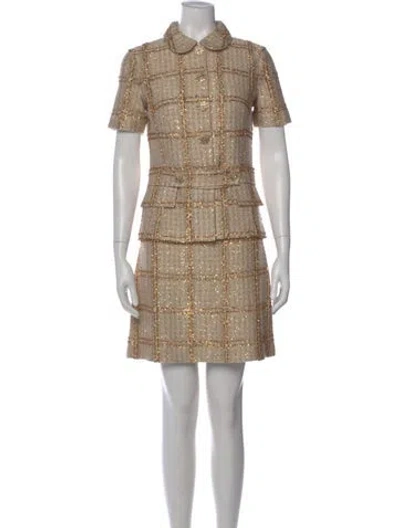 Pre-owned St John Plaid Print Mini Dress W/ Tags