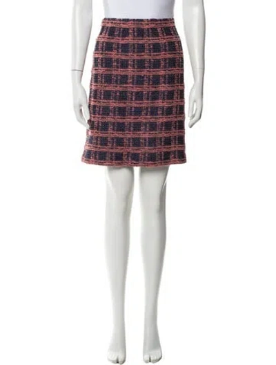 Pre-owned St John Plaid Print Mini Skirt In Multi