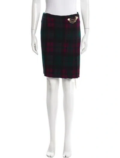 Pre-owned St John Plaid Print Mini Skirt In Multi