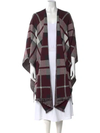 Pre-owned St John Plaid Print V-neck Sweater In Multi