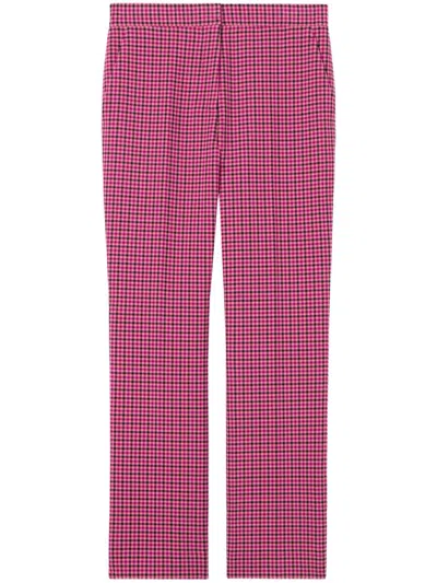 St John Plaid Trousers In Pink