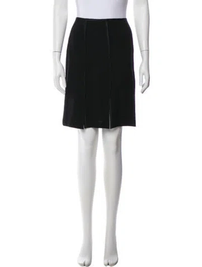 Pre-owned St John Pleated Accents Knee-length Skirt In Black