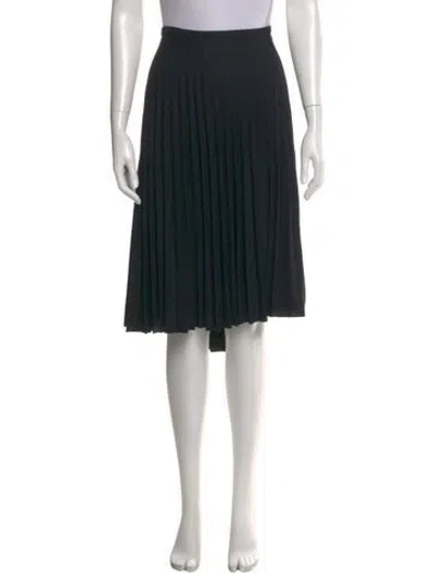 Pre-owned St John Pleated Accents Knee-length Skirt In Black