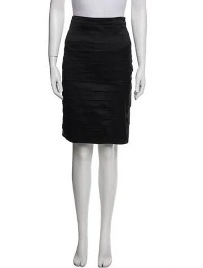 Pre-owned St John Pleated Accents Knee-length Skirt In Black