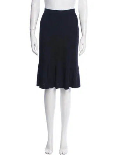 Pre-owned St John Pleated Accents Knee-length Skirt In Black