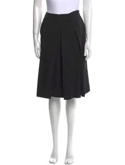 Pre-owned St John Pleated Accents Knee-length Skirt In Black