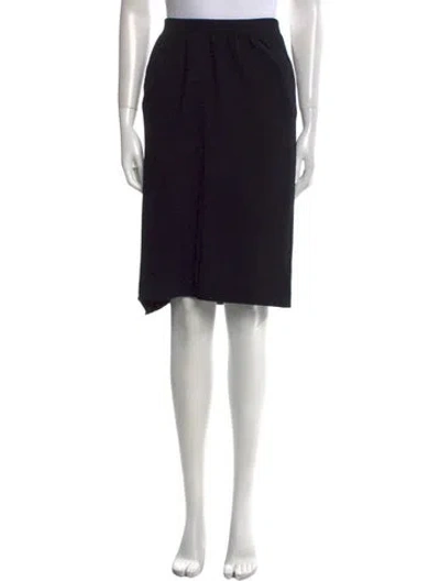 Pre-owned St John Pleated Accents Knee-length Skirt In Black