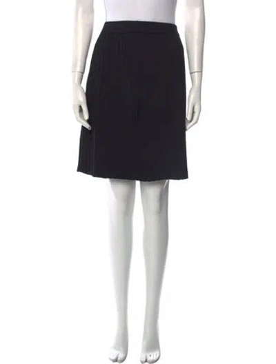 Pre-owned St John Pleated Accents Knee-length Skirt In Black