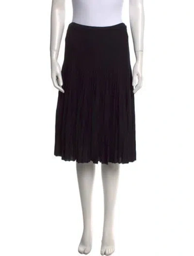 Pre-owned St John Pleated Accents Knee-length Skirt In Black