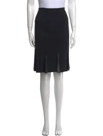 Pre-owned St John Pleated Accents Knee-length Skirt In Black