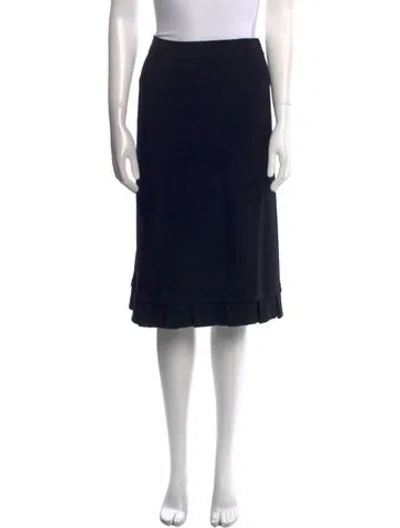 Pre-owned St John Pleated Accents Knee-length Skirt In Black