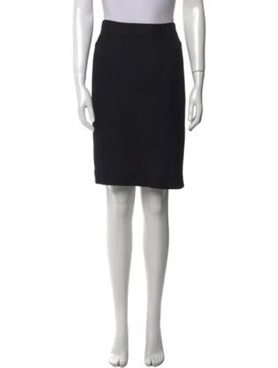 Pre-owned St John Pleated Accents Knee-length Skirt In Black