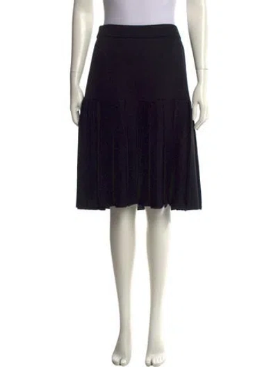 Pre-owned St John Pleated Accents Knee-length Skirt In Black