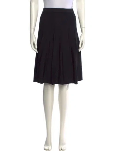 Pre-owned St John Pleated Accents Knee-length Skirt In Black