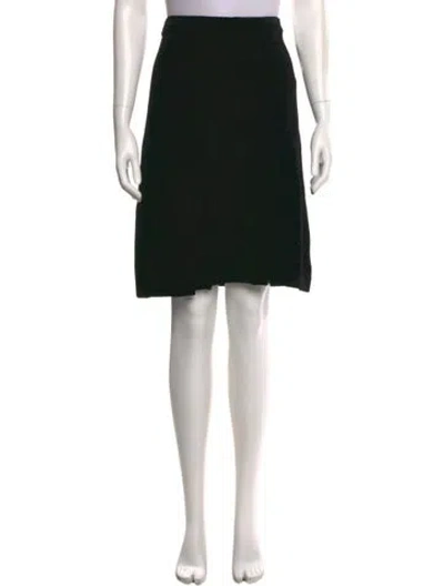 Pre-owned St John Pleated Accents Knee-length Skirt In Black