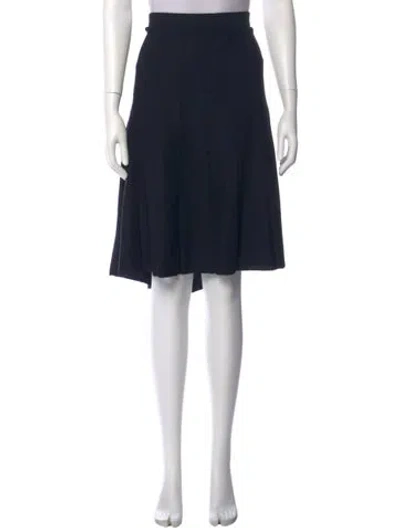 Pre-owned St John Pleated Accents Knee-length Skirt In Black