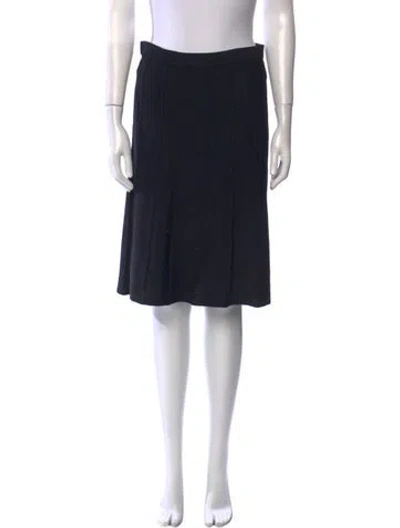 Pre-owned St John Pleated Accents Knee-length Skirt In Black