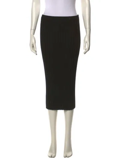 Pre-owned St John Pleated Accents Knee-length Skirt In Black